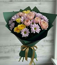 Букет цветов из:  Хризантемы и Розы в Верхоянске