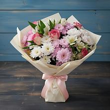 Букет цветов из:  Хризантемы, Альстромерии и Розы в Верхоянске