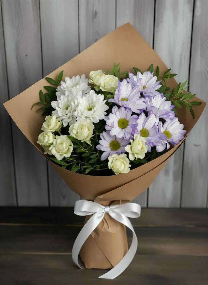 Букет цветов из: Хризантемы и Розы в Верхоянске